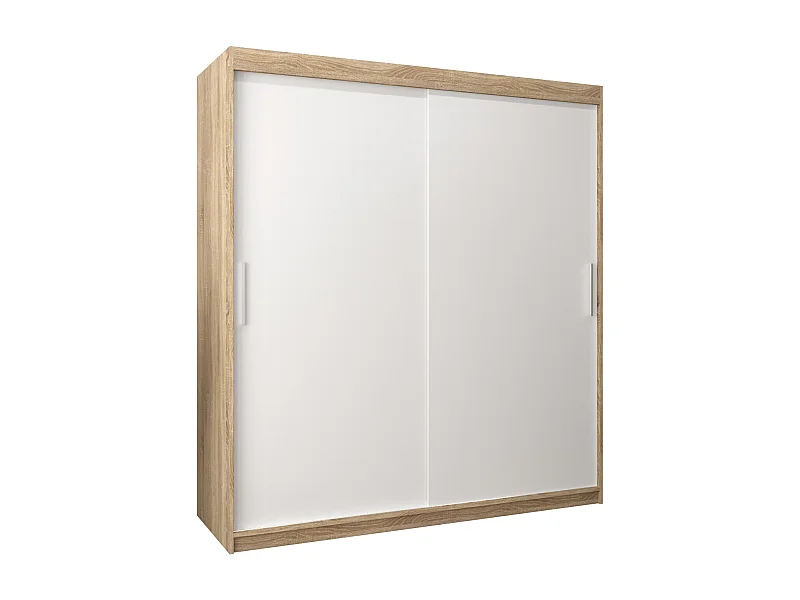 Schwebetürenschrank Tokyo 200/180/62 2-Türig (Sonoma/Weiß)