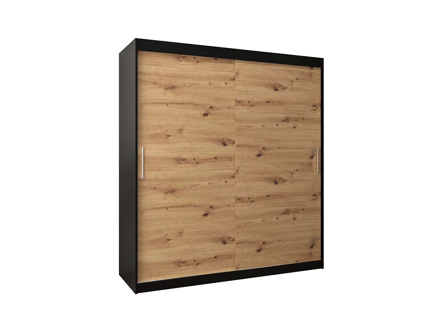Schwebetürenschrank Tokyo 200/180/62 2-Türig (Schwarz/Artisan)