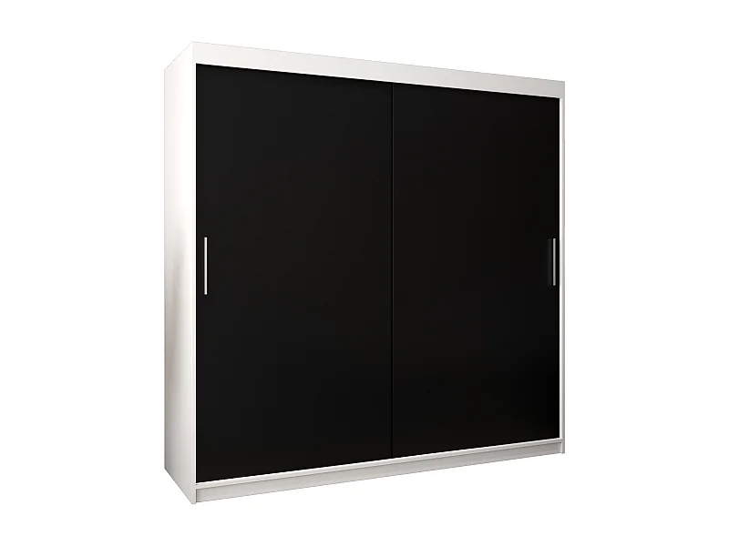 Armoire Tokyo À Portes Coulissantes 200/200/62 2 portes (Blanc/Noir)