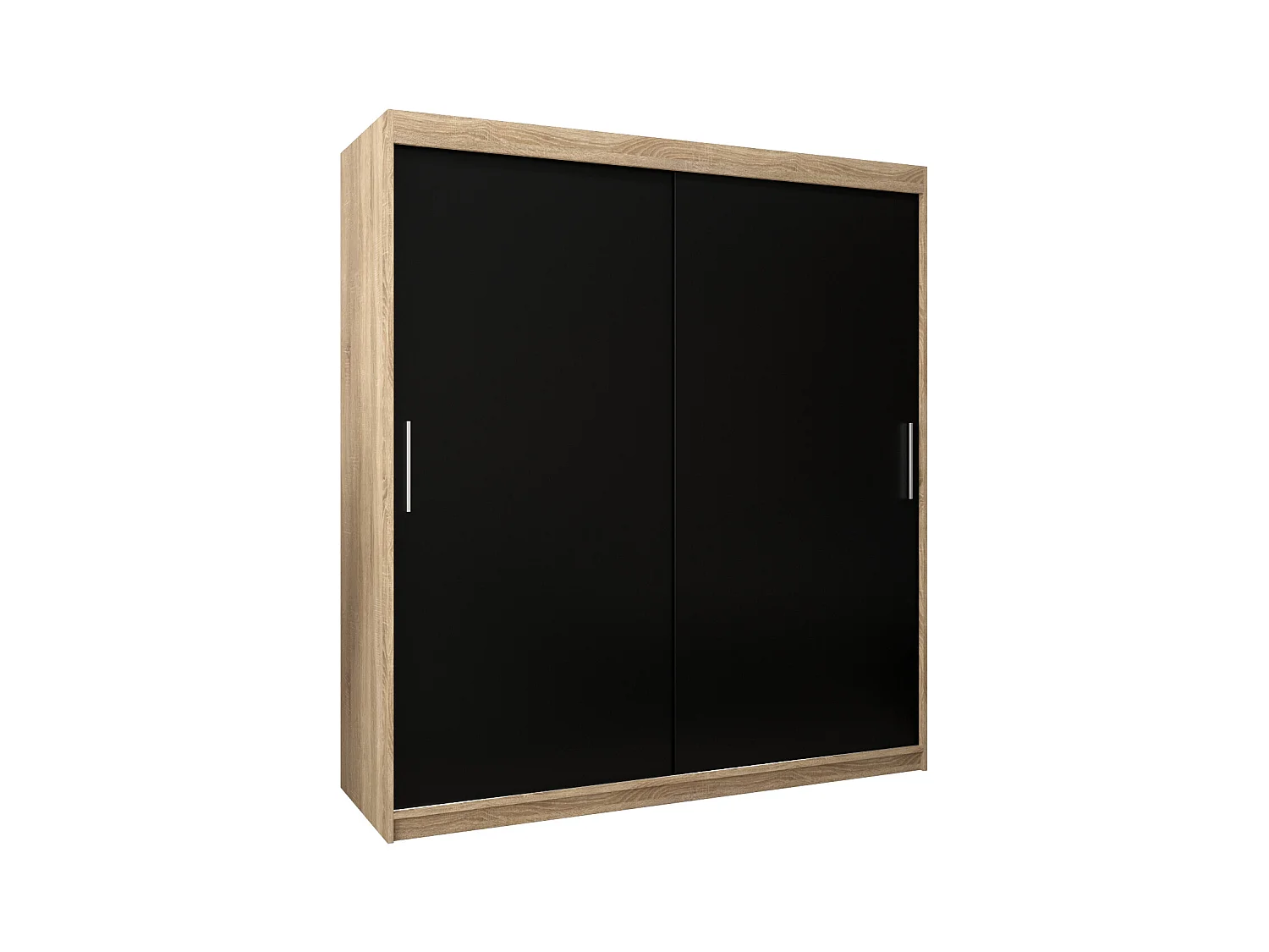 Schwebetürenschrank Tokyo 200/180/62 2-Türig (Sonoma/Schwarz)