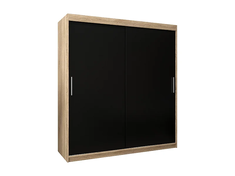 Armoire Tokyo À Portes Coulissantes 200/180/62 2 portes (Sonoma/Noir)