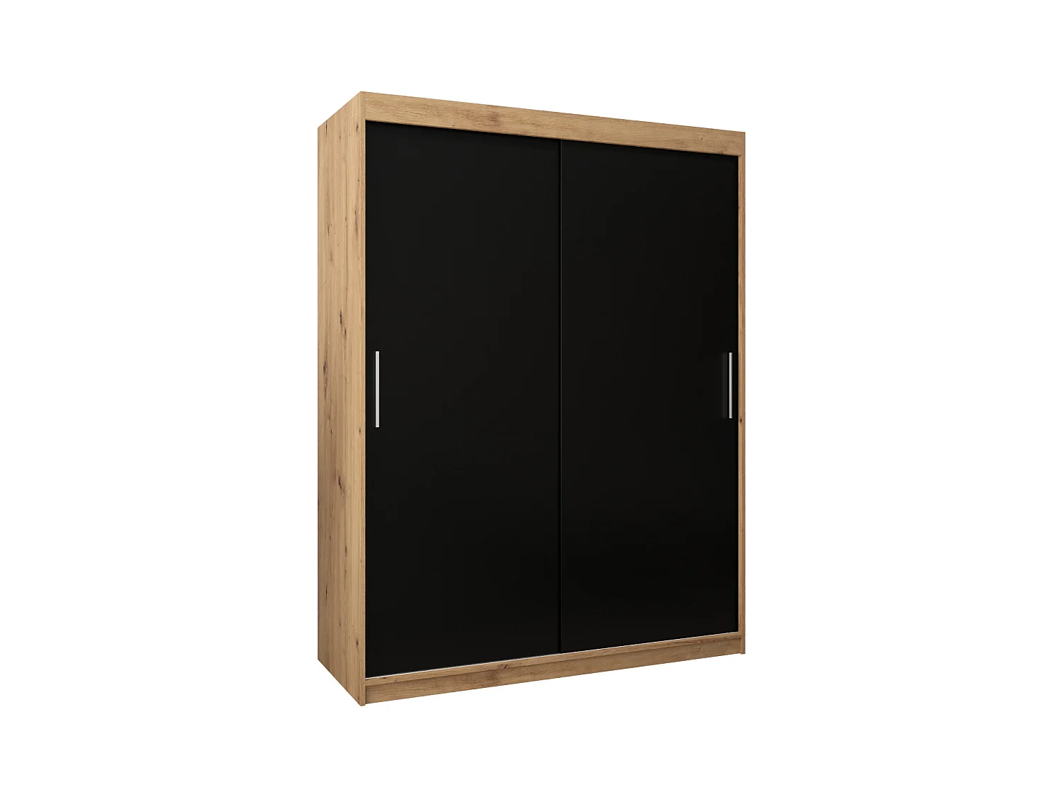 Armoire Tokyo À Portes Coulissantes 200/150/62 2 portes (Artisan/Noir)
