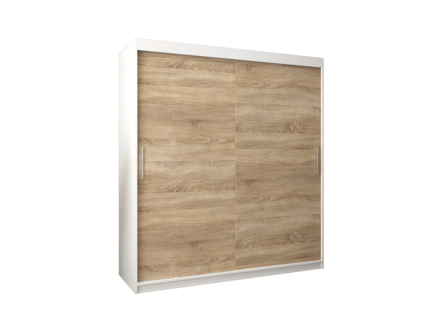 Schwebetürenschrank Tokyo 200/180/62 2-Türig (Weiß/Sonoma)