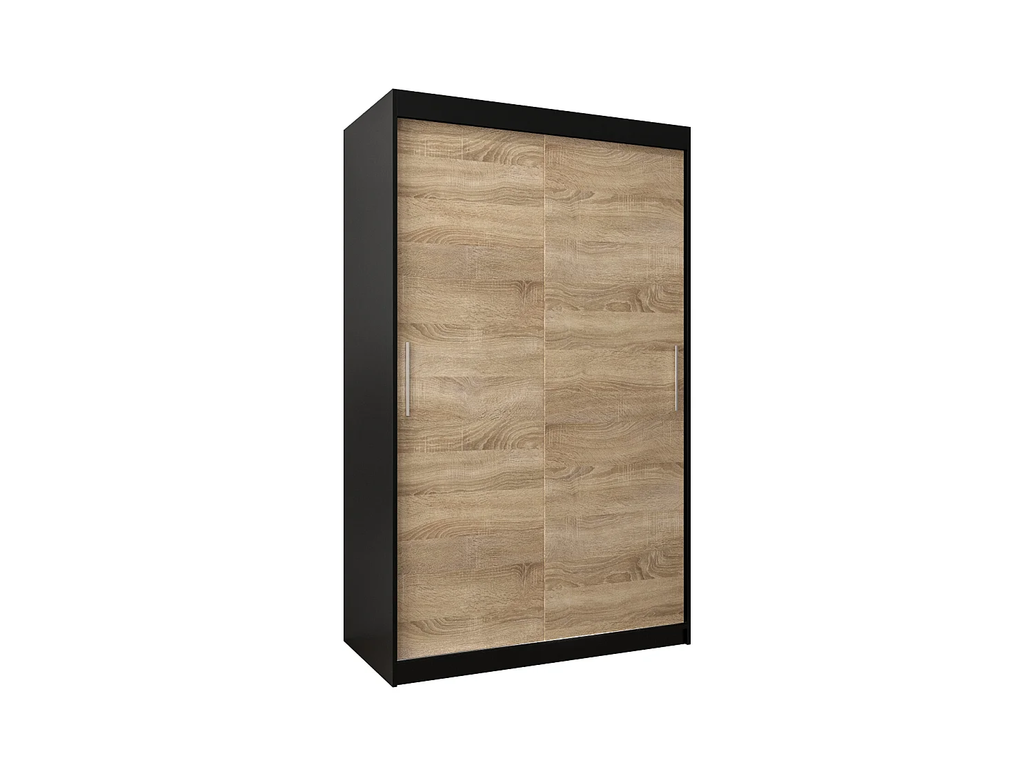 Schwebetürenschrank Tokyo 200/120/62 2-Türig (Schwarz/Sonoma)