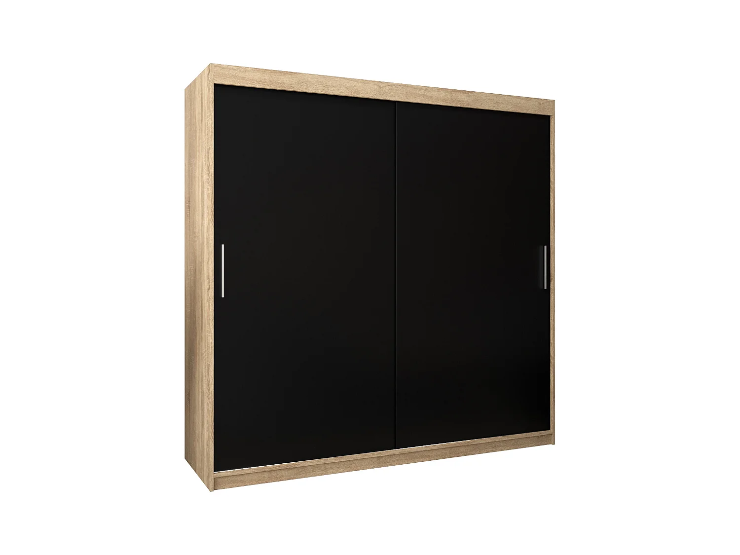 Schwebetürenschrank Tokyo 200/200/62 2-Türig (Sonoma/Schwarz)