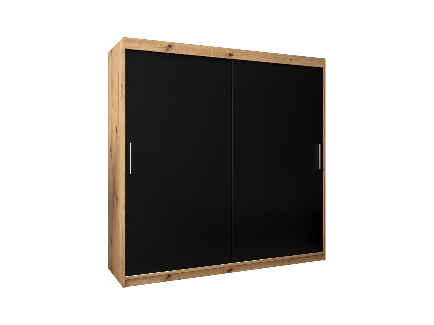 Schwebetürenschrank Tokyo 200/200/62 2-Türig (Artisan/Schwarz)