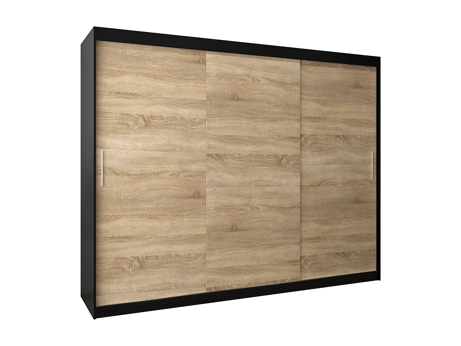 Armoire Tokyo À Portes Coulissantes 200/250/62 3 Portes (Noir/Sonoma)
