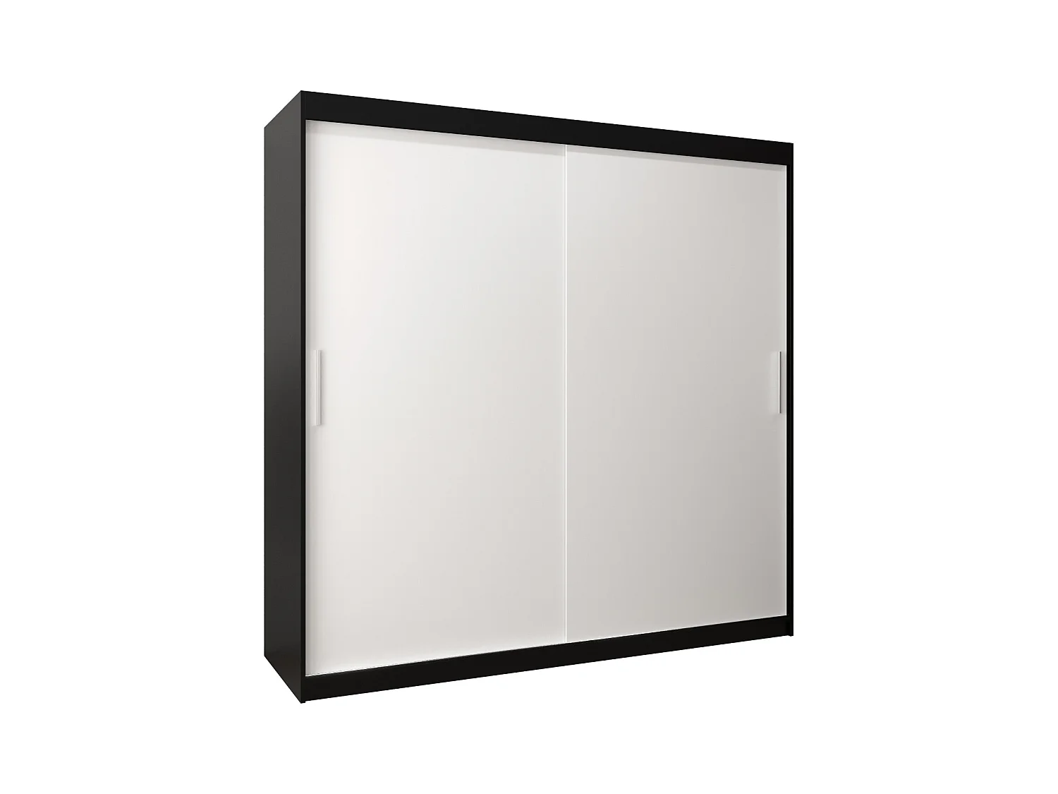 Schwebetürenschrank Tokyo 200/200/62 2-Türig (Schwarz/Weiß)