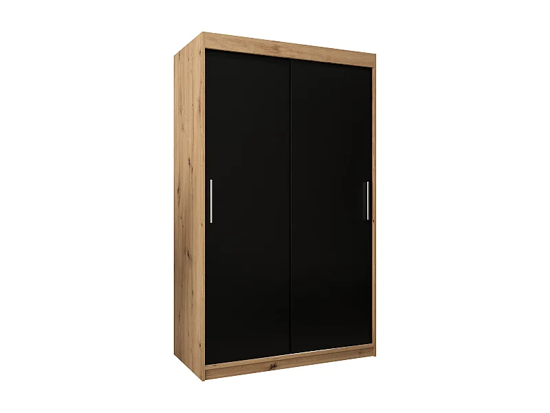 Armoire Tokyo À Portes Coulissantes 200/120/62 2 portes (Artisan/Noir)