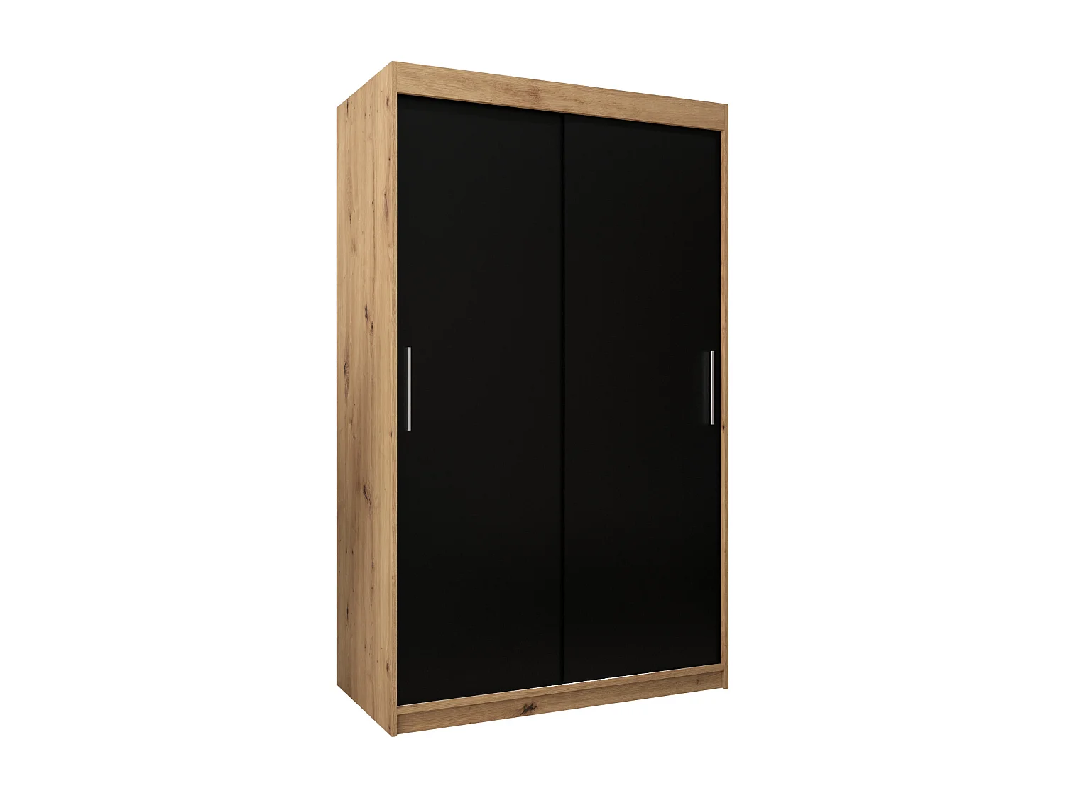 Armoire Tokyo À Portes Coulissantes 200/120/62 2 portes (Artisan/Noir)