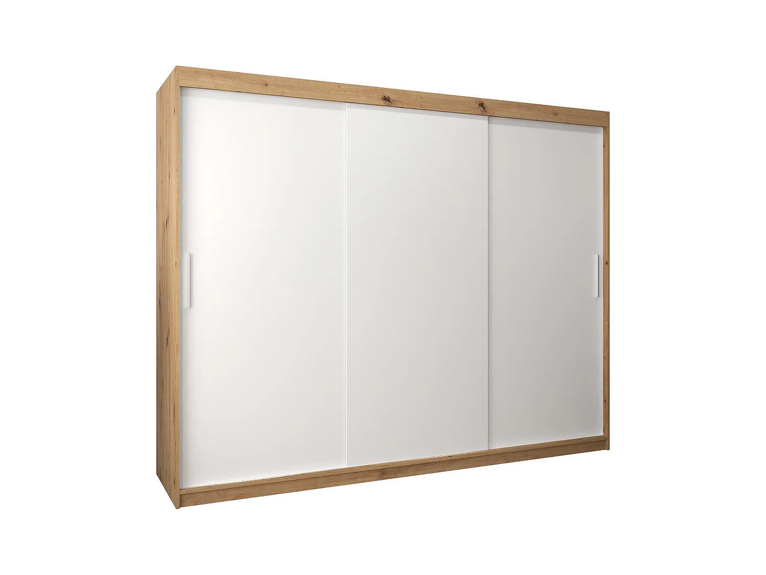 Armoire Tokyo À Portes Coulissantes 200/250/62 3 Portes (Artisan/Blanc)