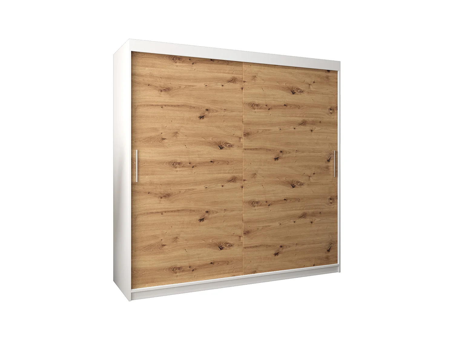 Schwebetürenschrank Tokyo 200/200/62 2-Türig (Weiß/Artisan)