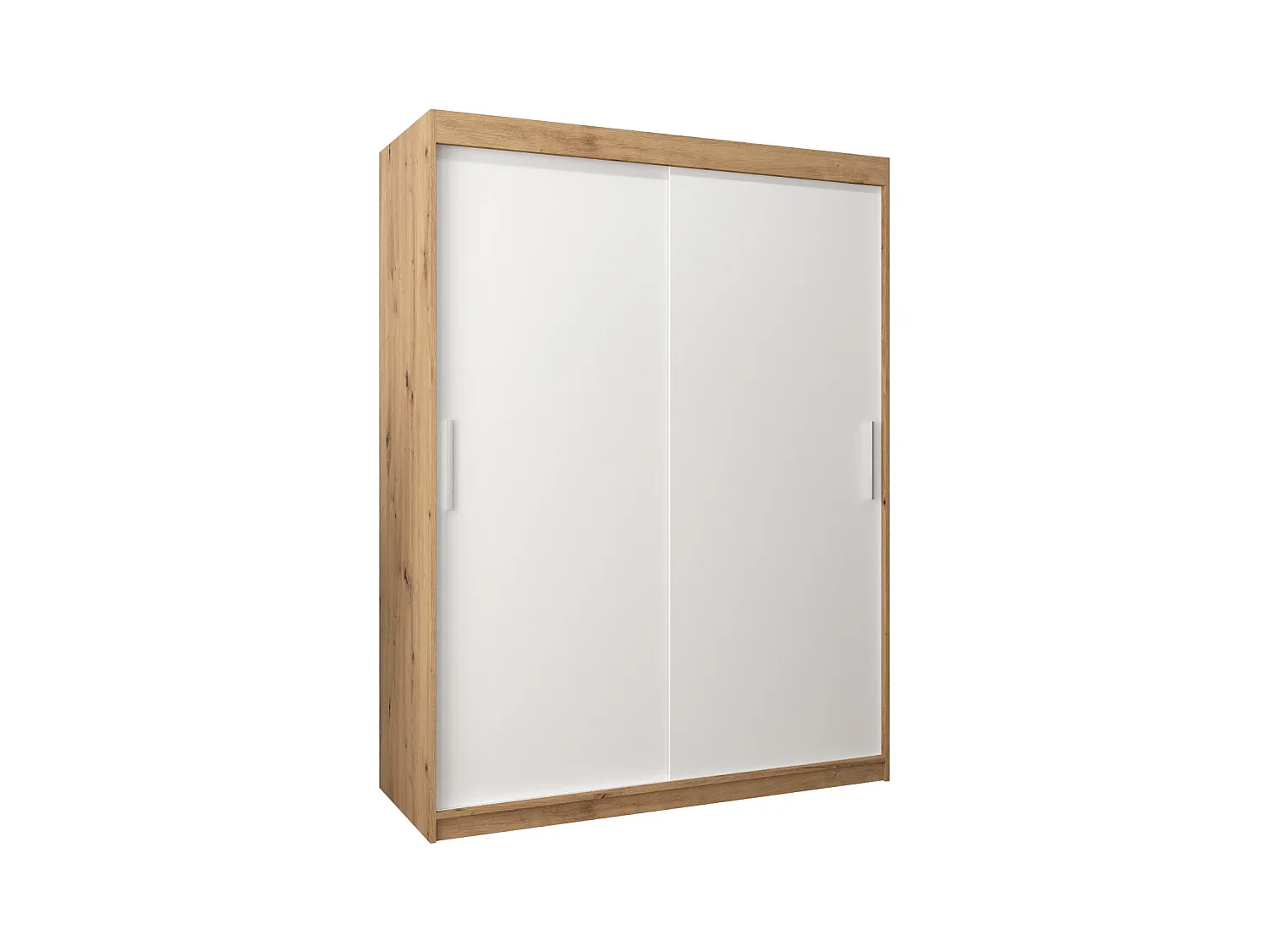 Schwebetürenschrank Tokyo 200/150/62 2-Türig (Artisan/Weiß)
