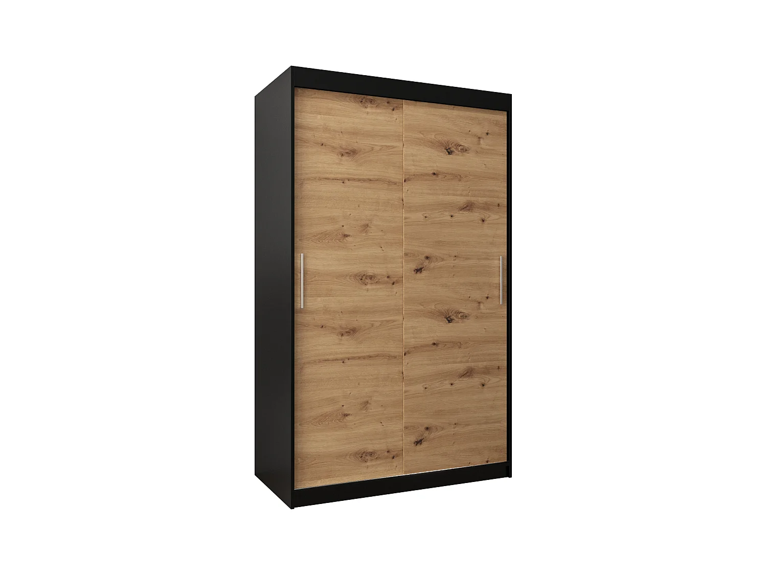 Schwebetürenschrank Tokyo 200/120/62 2-Türig (Schwarz/Artisan)