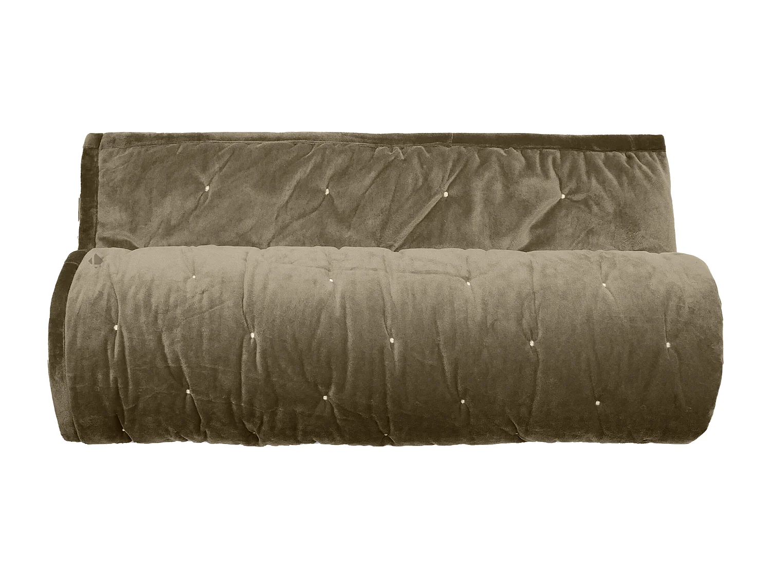 Couvre-lit 180x240 GIPSY velours piquage points brodés vert Olive