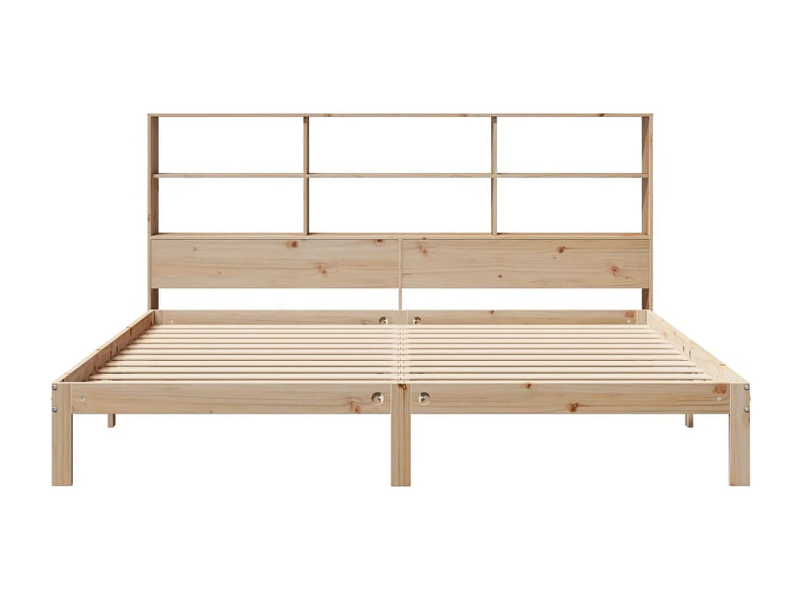 Bed met boekenkast zonder matras massief grenenhout 180x200 cm
