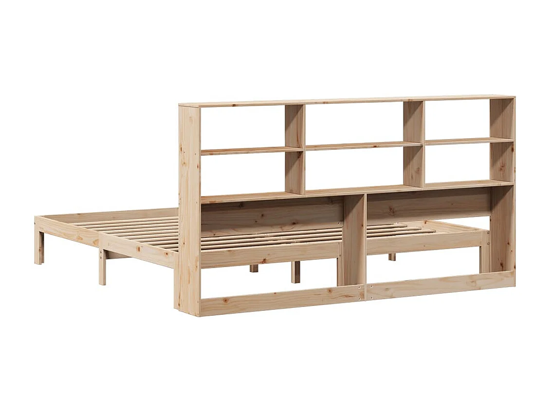 Bed met boekenkast zonder matras massief grenenhout 180x200 cm