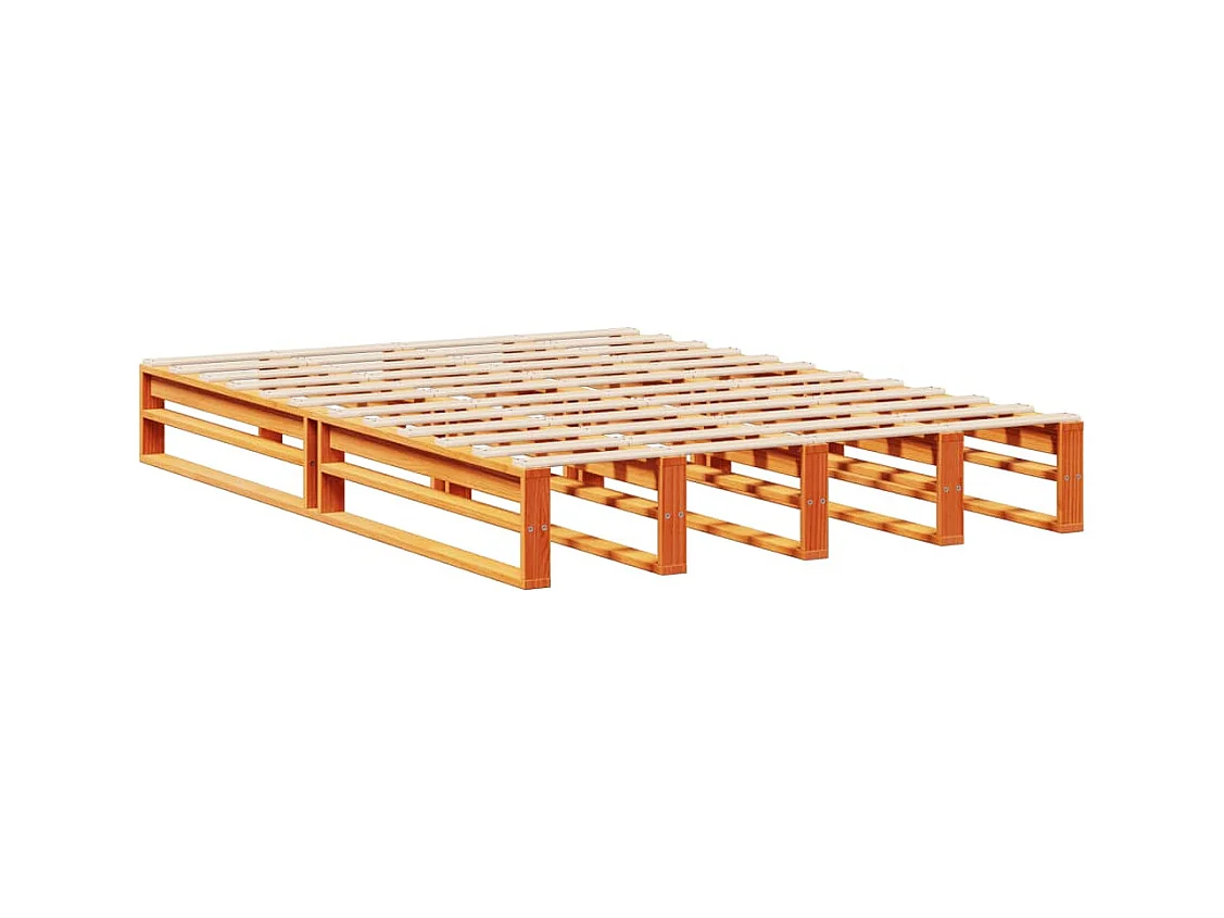 Bed met boekenkast zonder matras hout wasbruin 160x200 cm