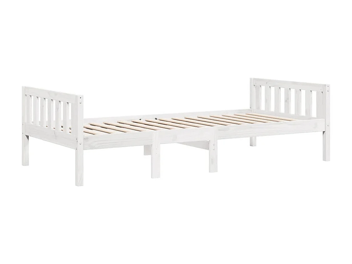 Cama para niños sin colchón madera maciza pino blanca 80x200 cm
