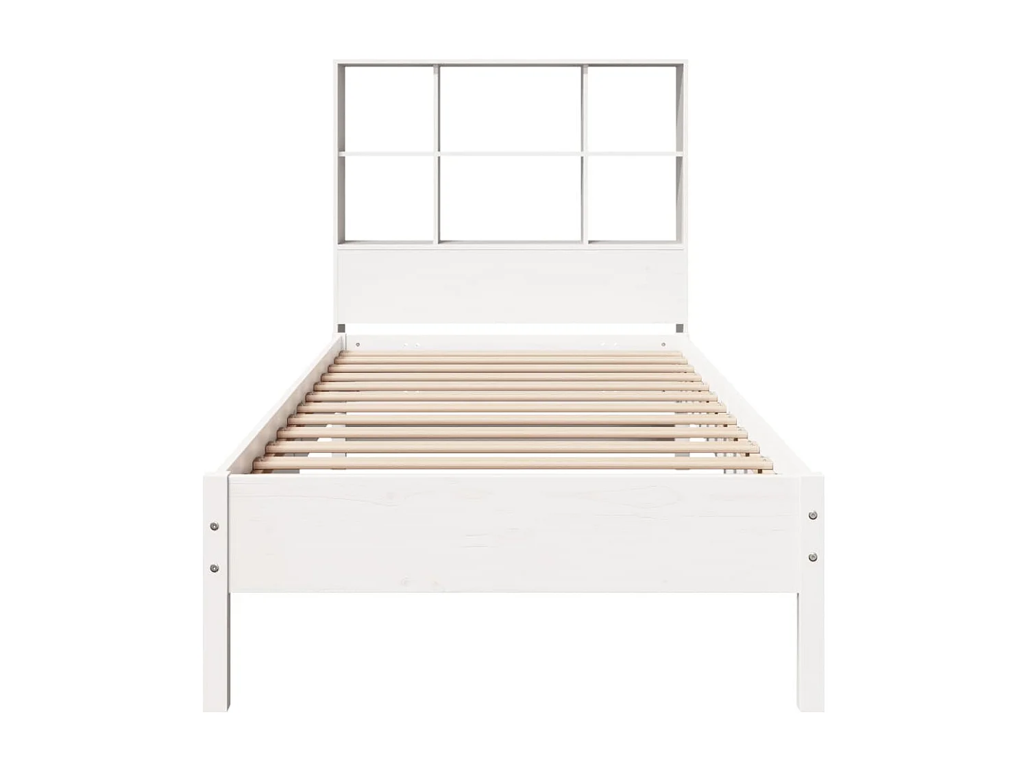 Bed met boekenkastukkenzonder matras grenenhout wit 90x190 cm