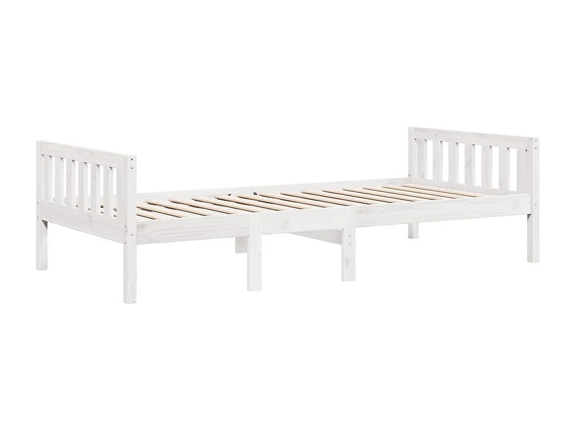 Kinderbed zonder matras massief grenenhout wit 90x200 cm