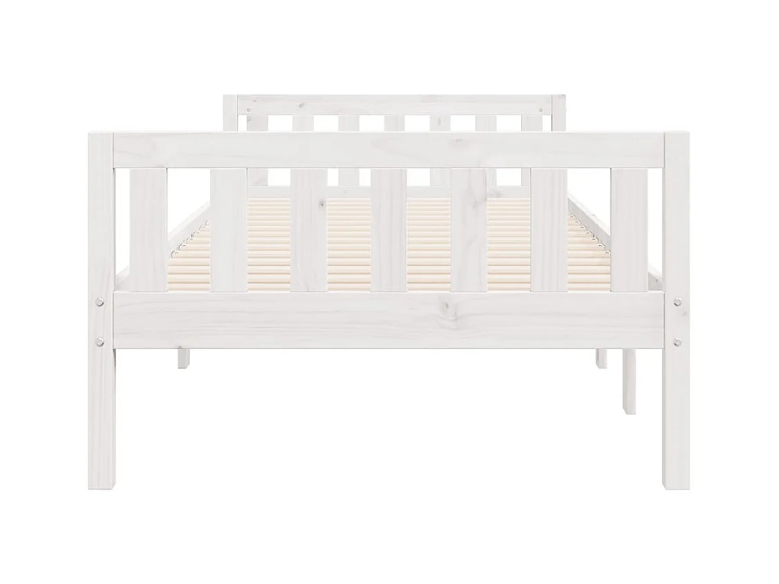 Kinderbed zonder matras massief grenenhout wit 90x200 cm