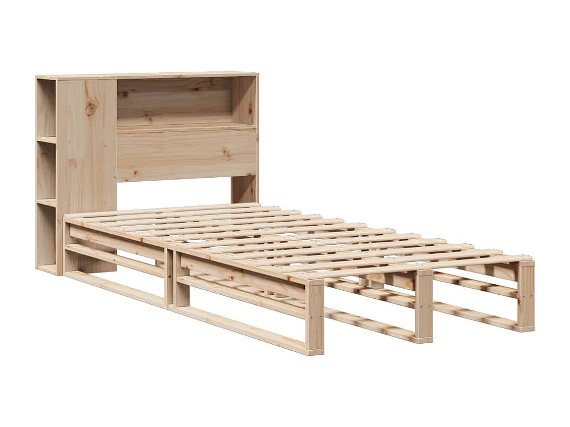 Cama con estantería sin colchón madera maciza 90x190 cm