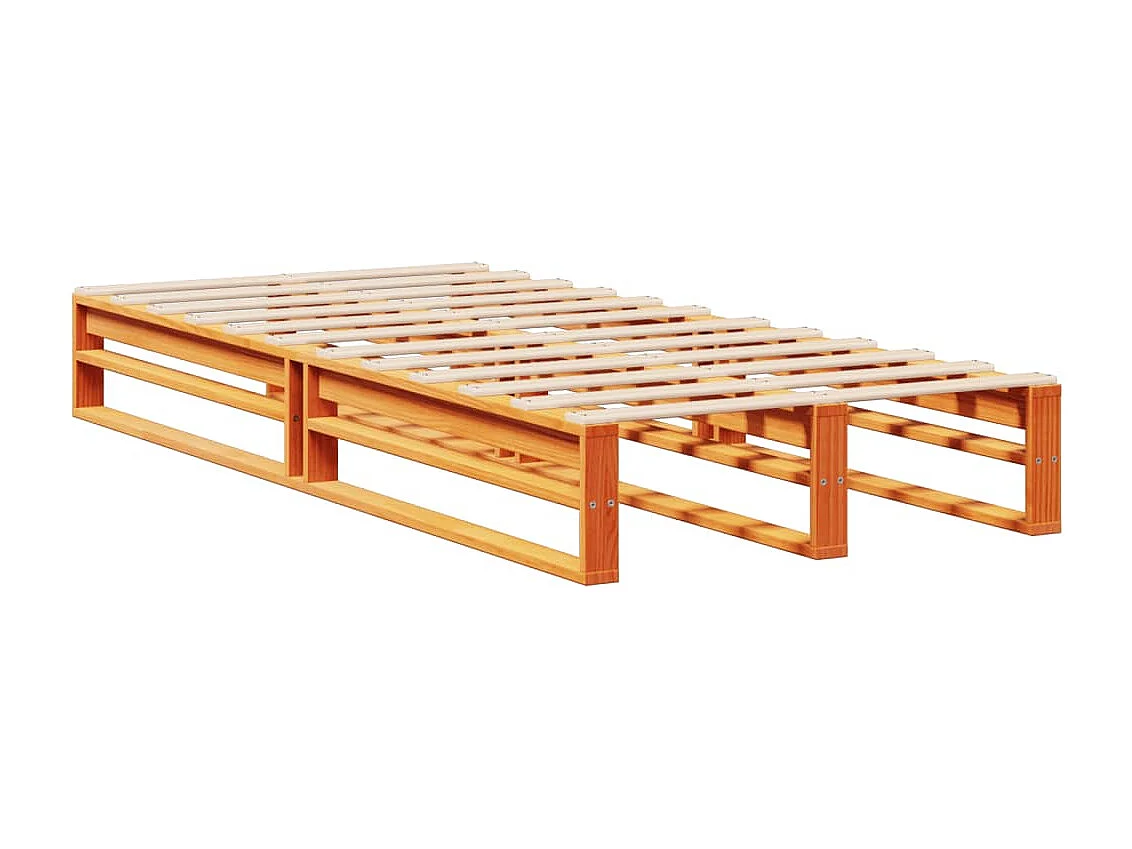 Bed met boekenkastukkenzonder matras hout wasbruin 100x200 cm