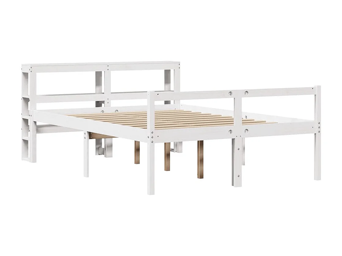 Cama personas mayores y cabecero madera pino blanco 150x200 cm