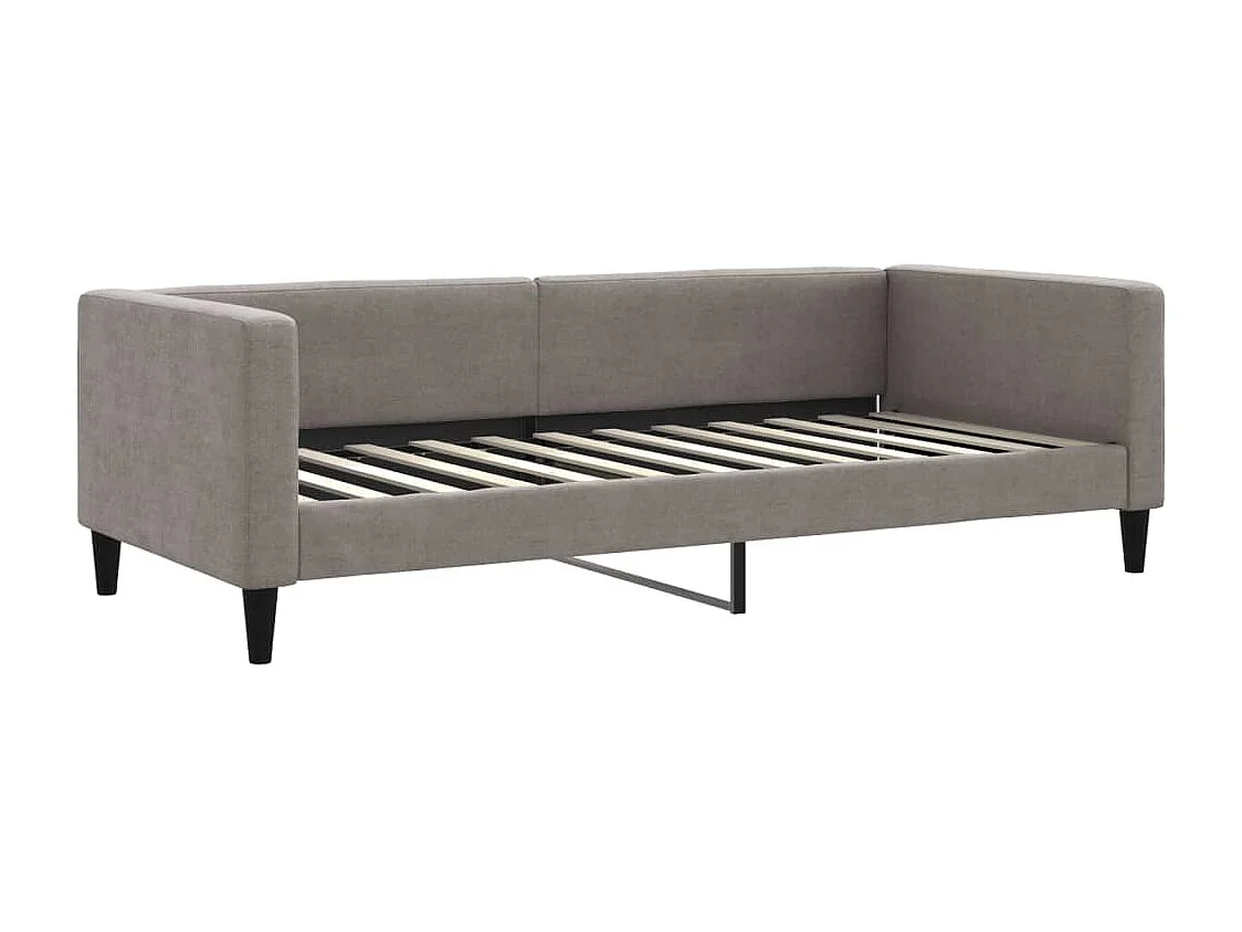 Sofá-cama 90x200 cm tecido cinzento-acastanhado