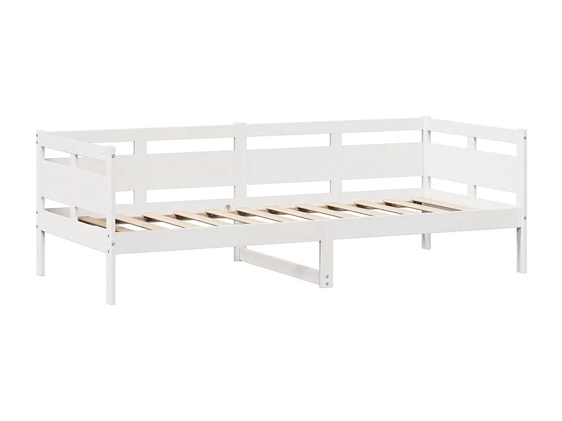 Sofá cama con cajones madera maciza de pino blanca 80x200 cm
