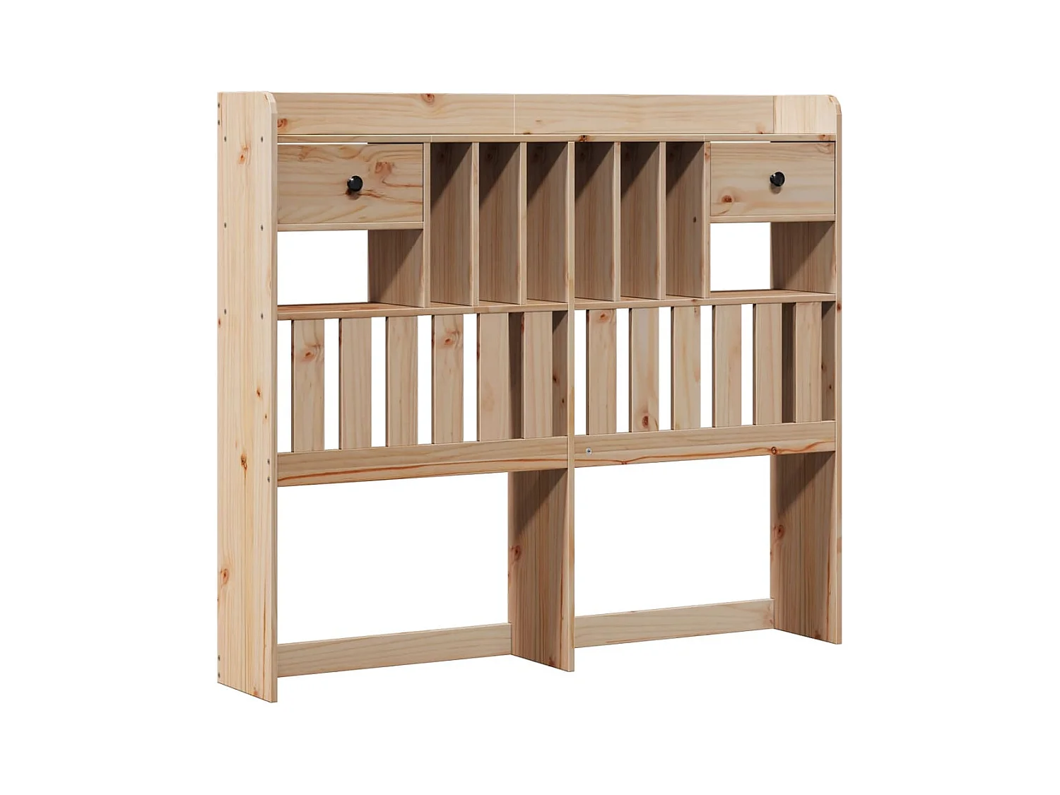 Cama con estantería sin colchón madera maciza de pino 135x190cm