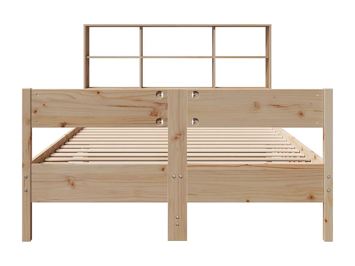 Cama con estantería sin colchón madera maciza de pino 120x190cm