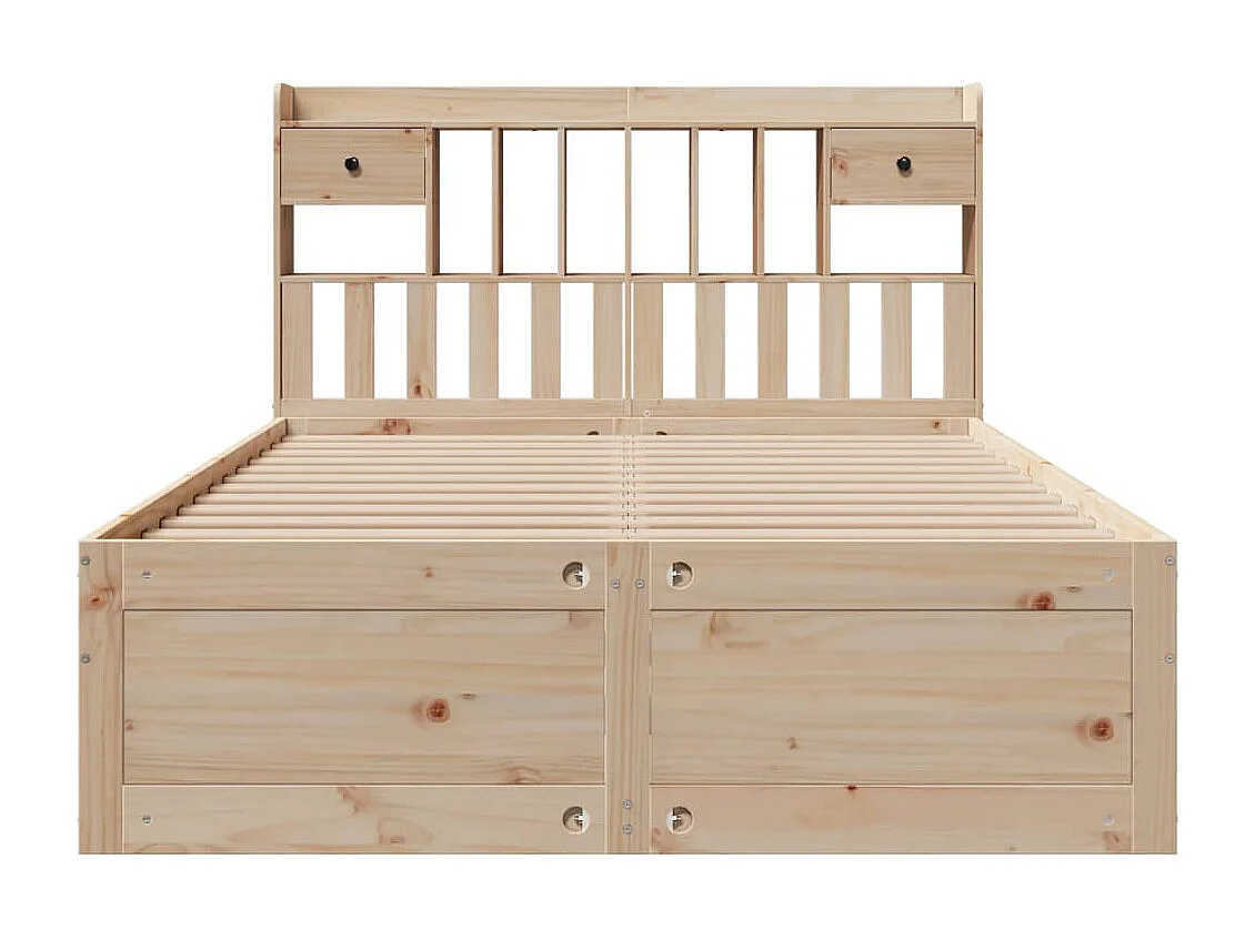 Bed met boekenkast zonder matras massief grenenhout 160x200 cm