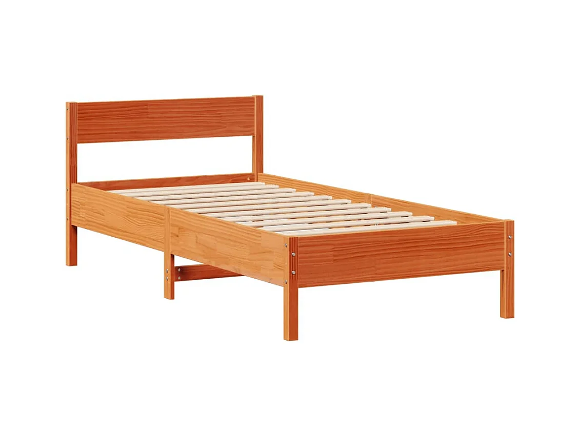Bed met boekenkastukkenzonder matras grenenhout wasbruin 100x200 cm