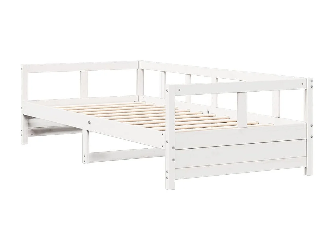 Slaapbank zonder matras 80x200 cm massief grenenhout wit