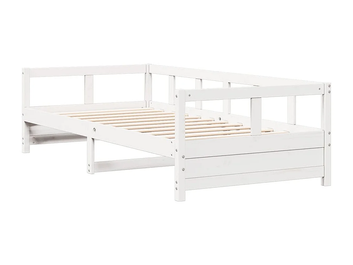 Slaapbank zonder matras 80x200 cm massief grenenhout wit