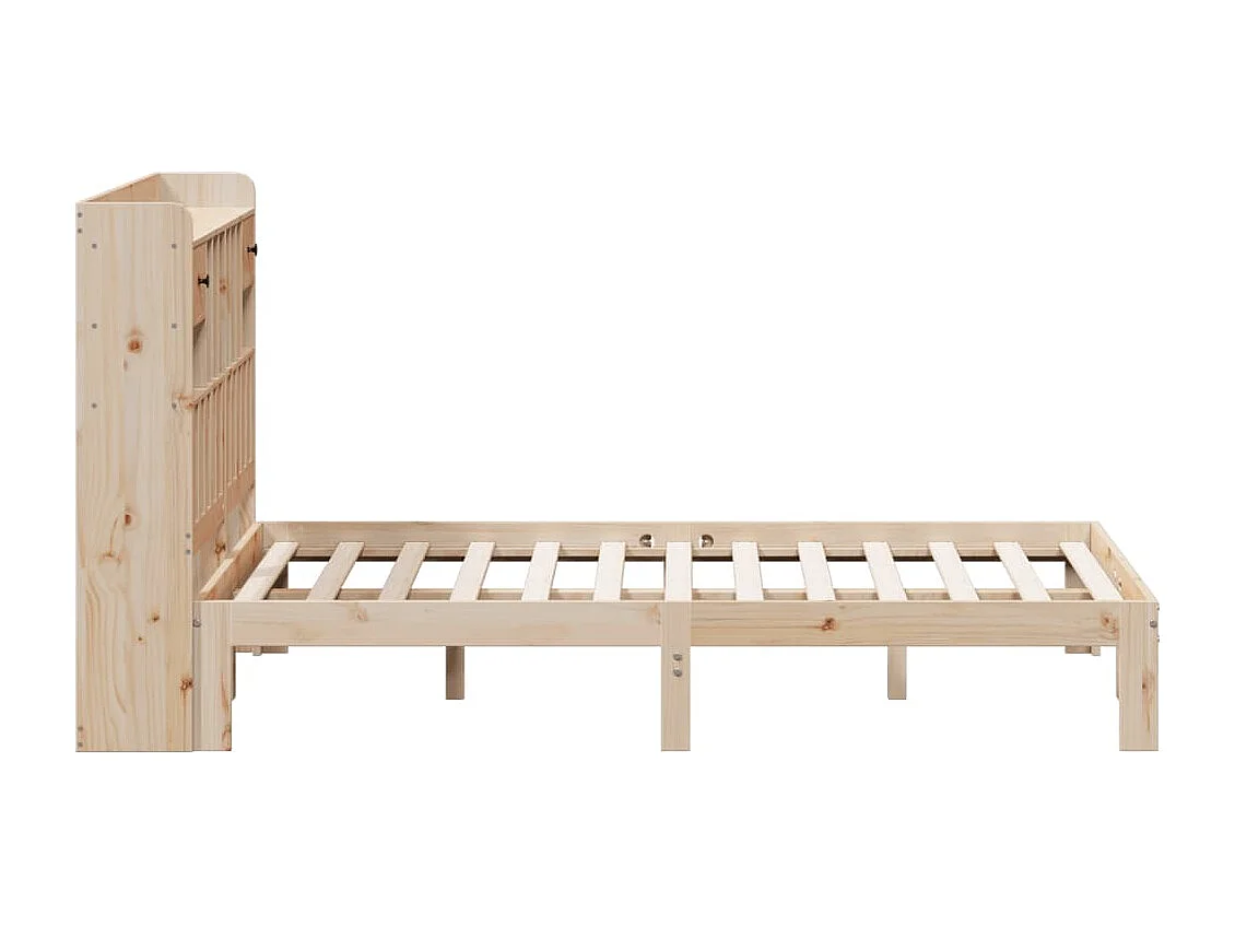 Bed met boekenkastukkenzonder matras massief grenenhout 160x200 cm