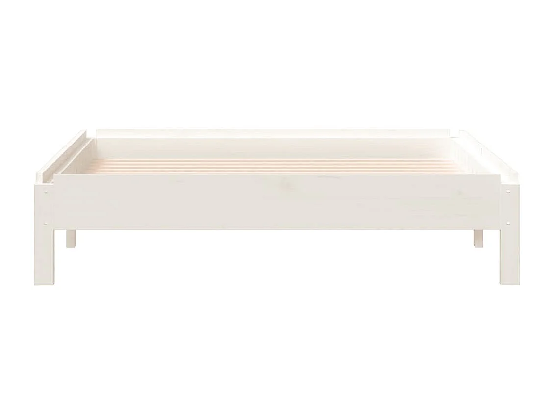 Cama empilhável 75x190 cm madeira de pinho maciça branco