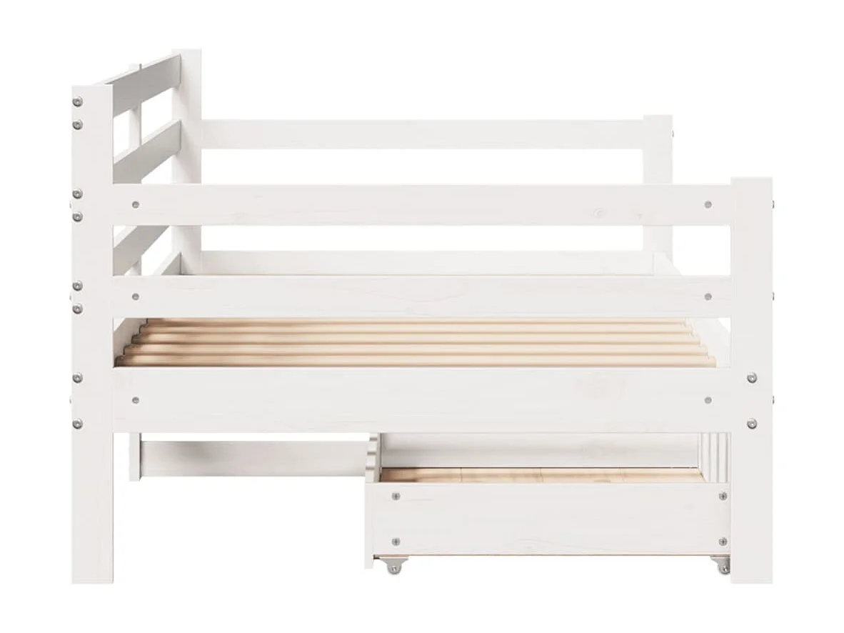 Slaapbank met lades 90x200 cm massief grenenhout