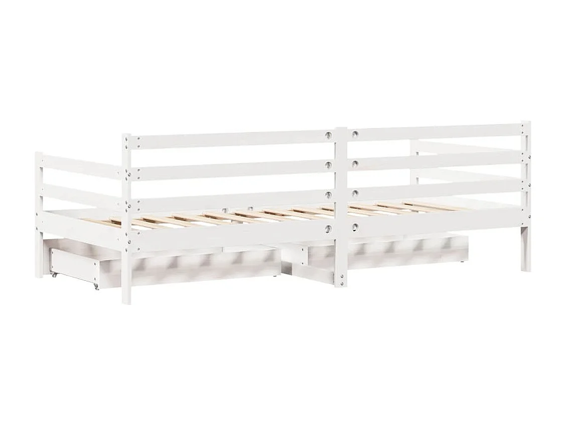 Slaapbank met lades 90x200 cm massief grenenhout