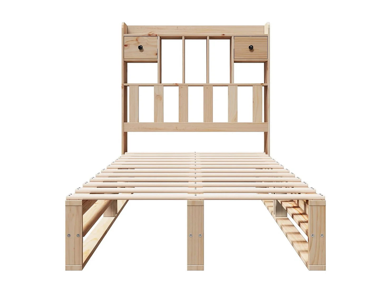 Lit bibliothèque sans matelas 75x190 cm bois de pin massif