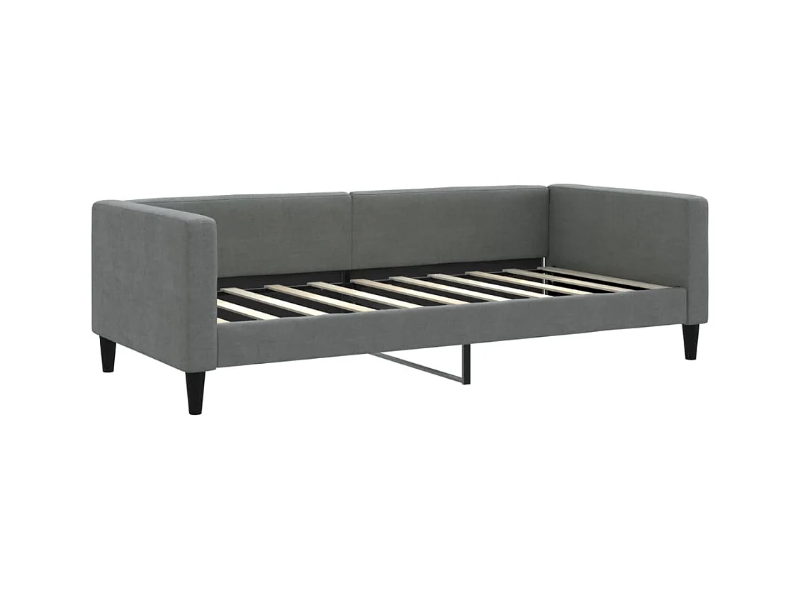 Sofá cama con colchón tela gris oscuro 90x190 cm