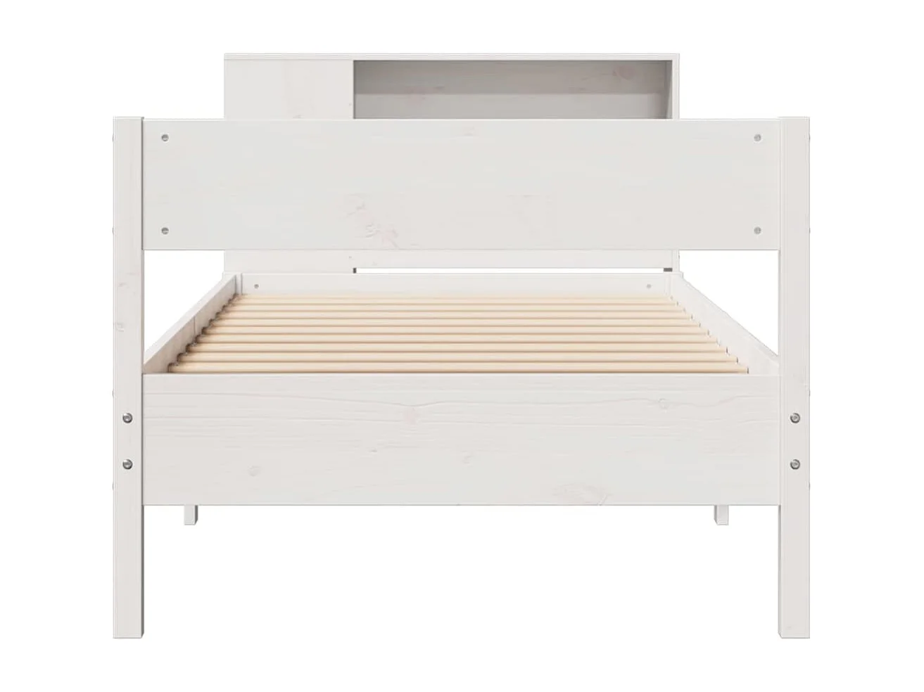 Bed met boekenkastukkenzonder matras grenenhout wit 90x200 cm