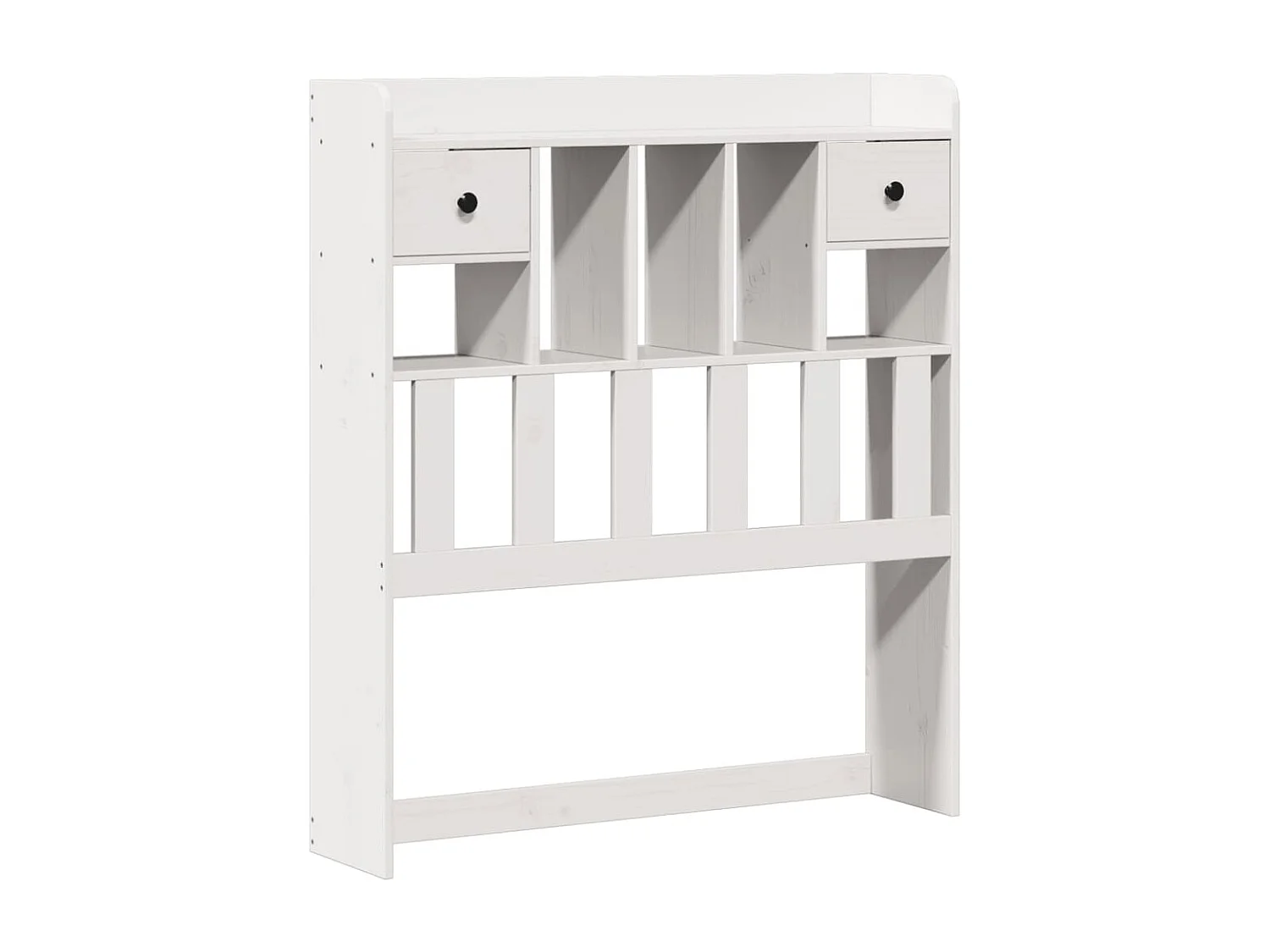 Cama com estante sem colchão 75x190 cm pinho maciço branco