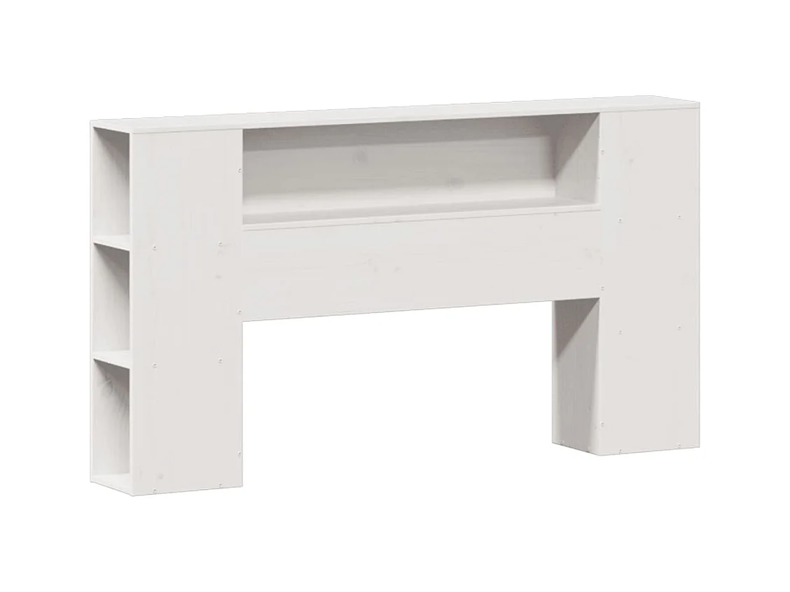 Bed met boekenkast zonder matras grenenhout wit 150x200 cm