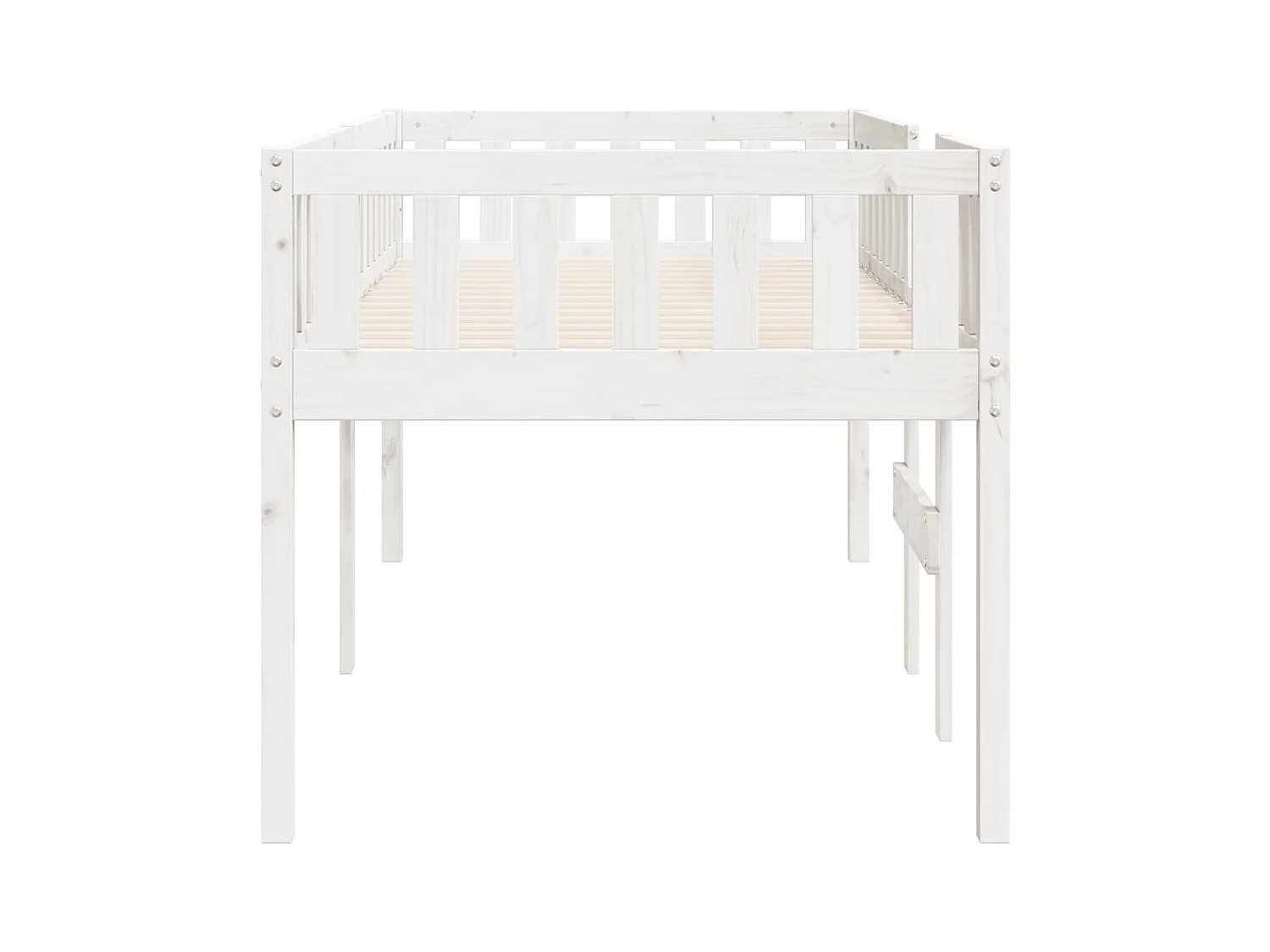 Kinderbed zonder matras massief grenenhout wit 80x200 cm