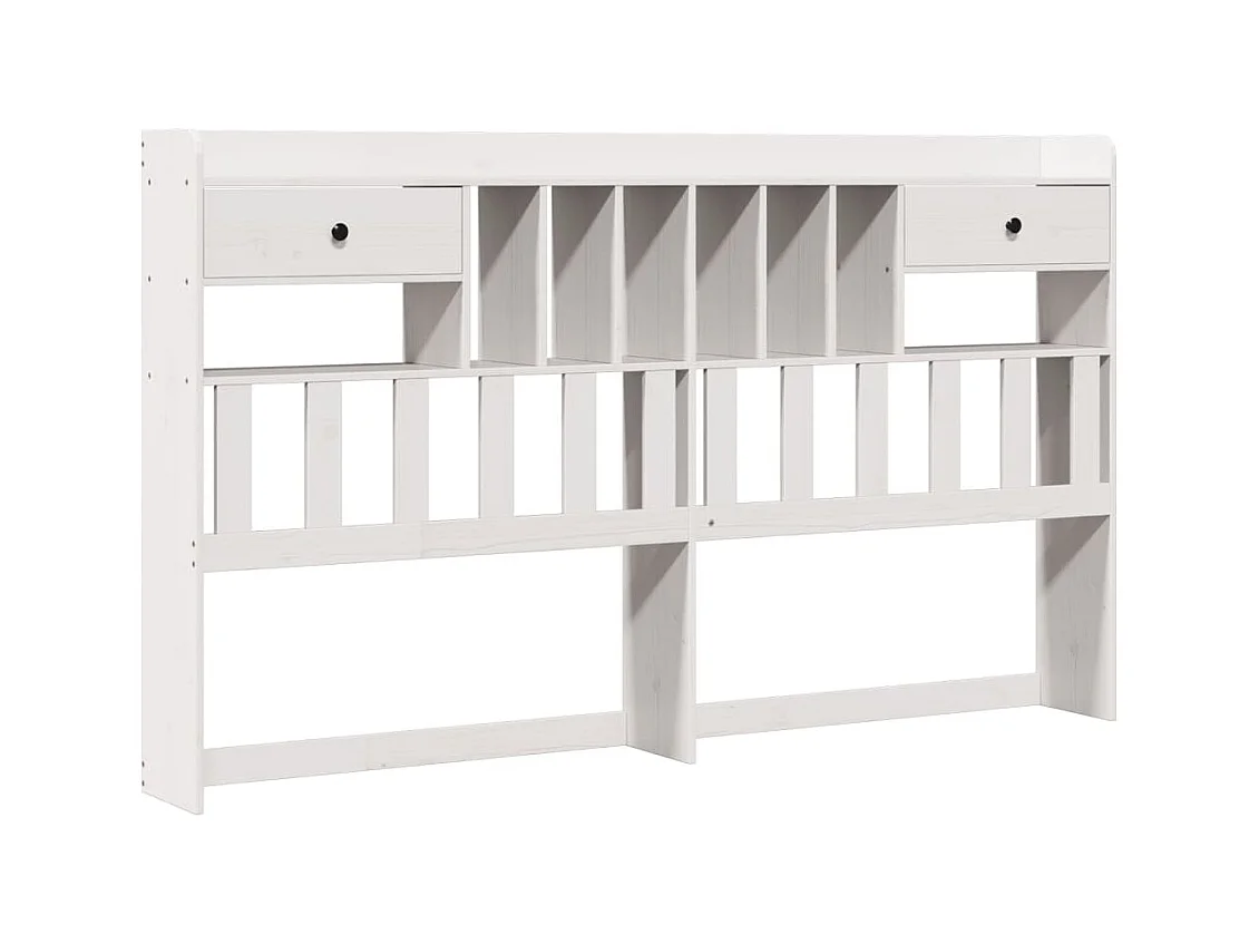 Cama com estante sem colchão 180x200 cm pinho maciço branco