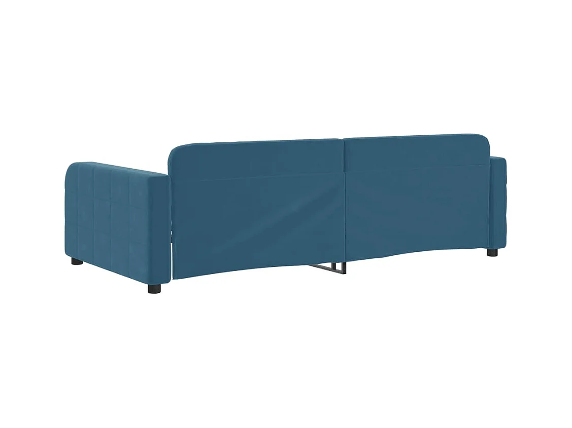 Sofá cama terciopelo azul 90x200 cm
