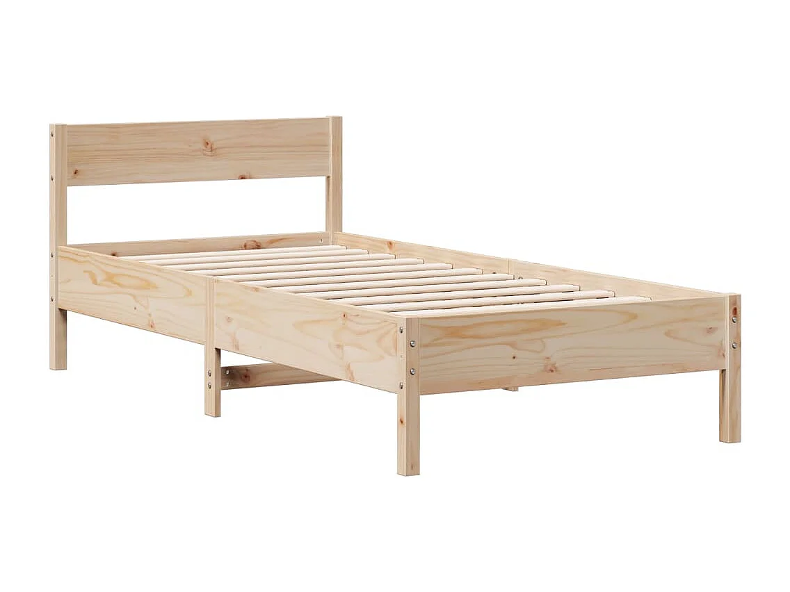Cama con estantería sin colchón madera maciza de pino 90x190 cm